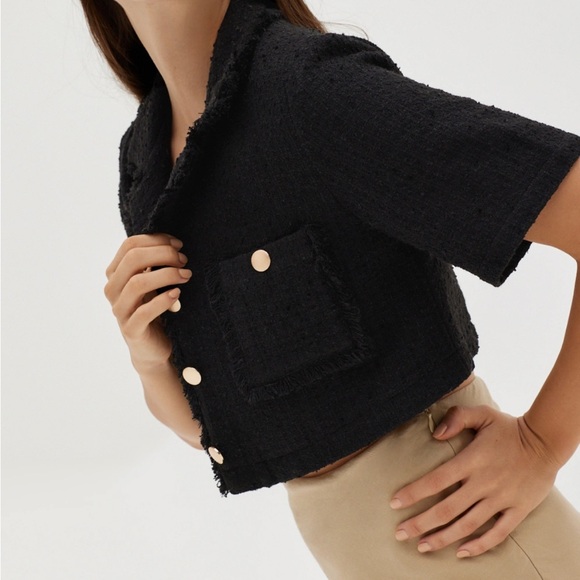 NWT Love Bonito Tweed Crop Jacket XS - Picture 4 of 5